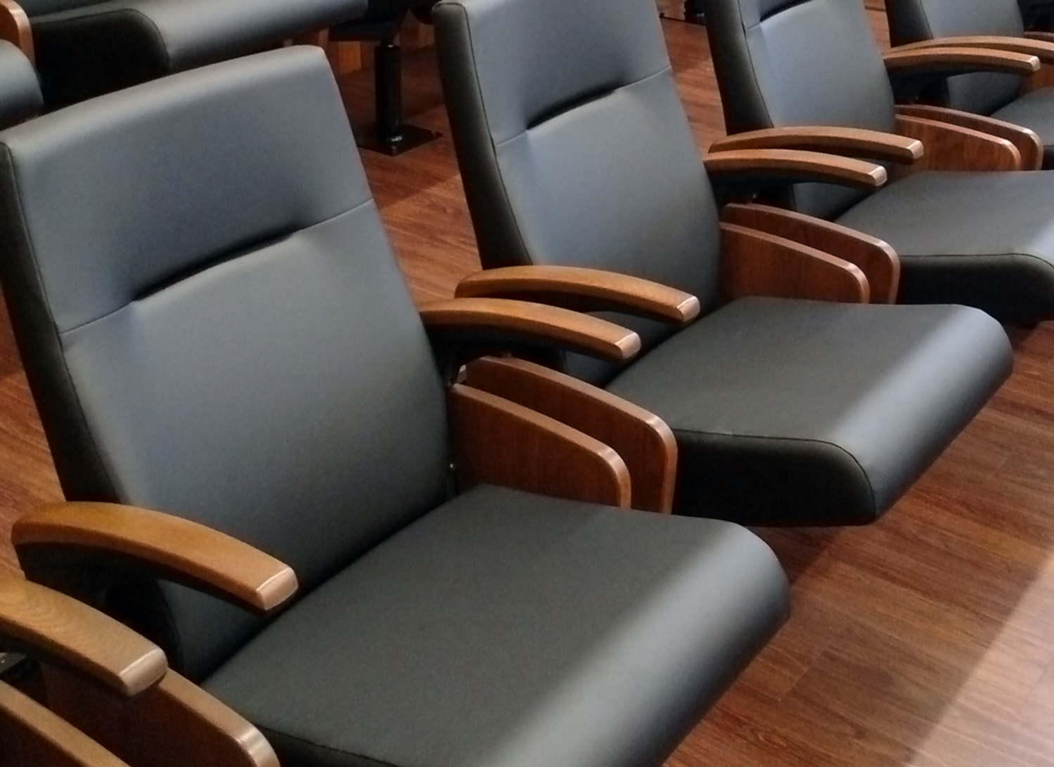 Jury Seats with Wood Arms and Wood End Panels