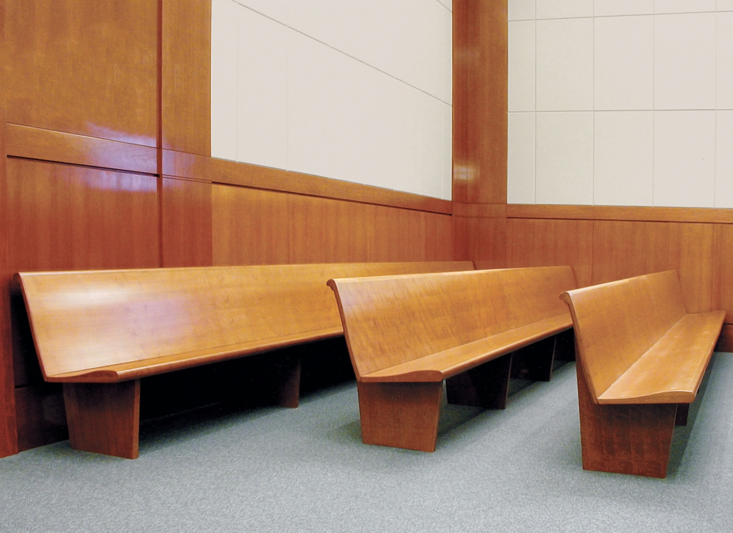 Straight Wood Benches inside Helena Courts - Helena, MT