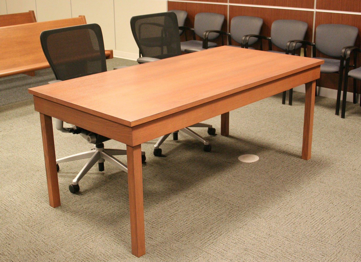 All Wood Benches and Attorney Table in Lancaster Municipal Courts - Lancaster, TX