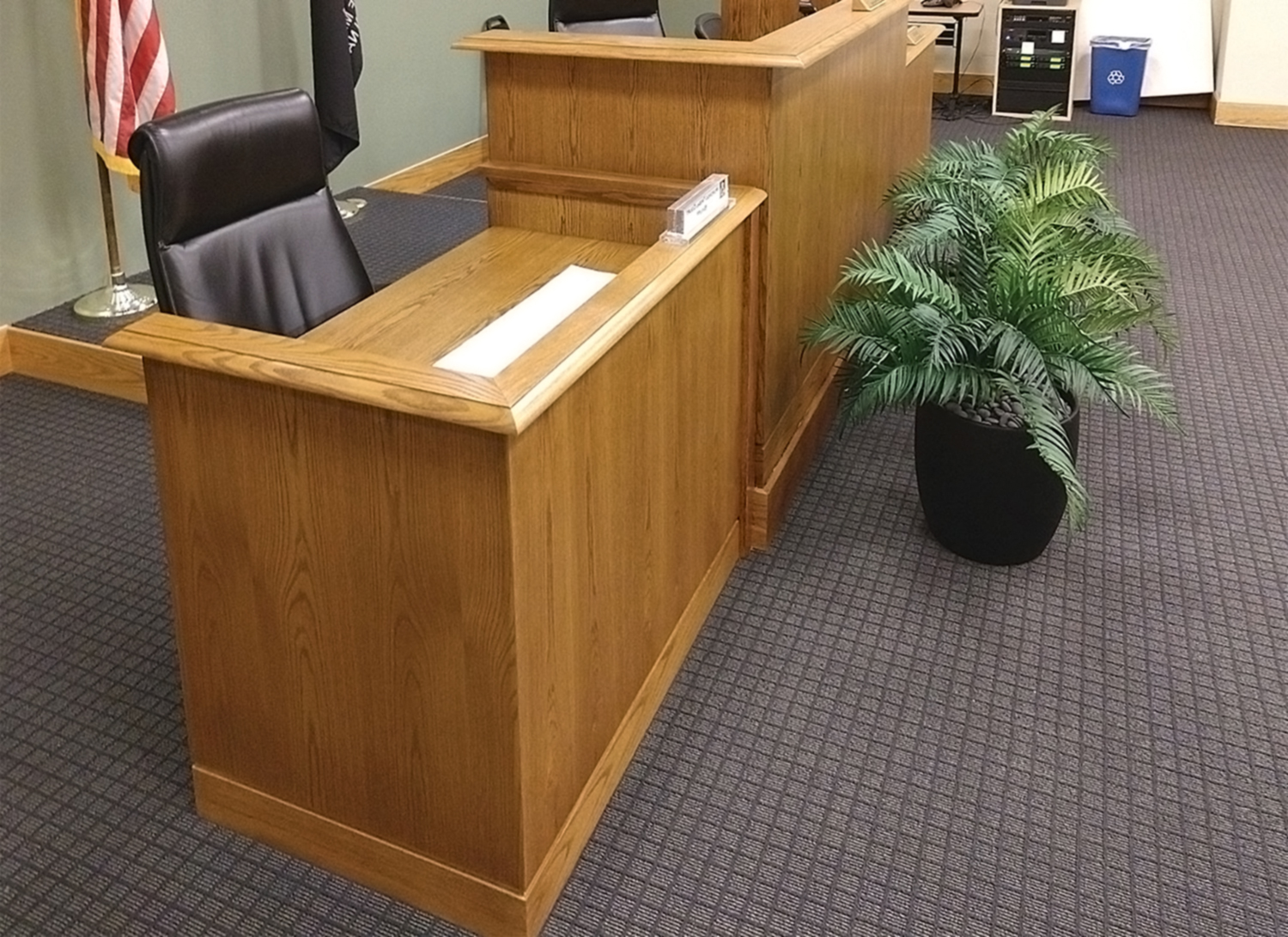 Witness Stand next to Judge's Bench