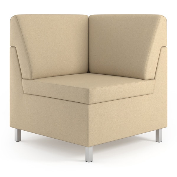 Mid-Back Modular Corner Chair with Square Metal Legs